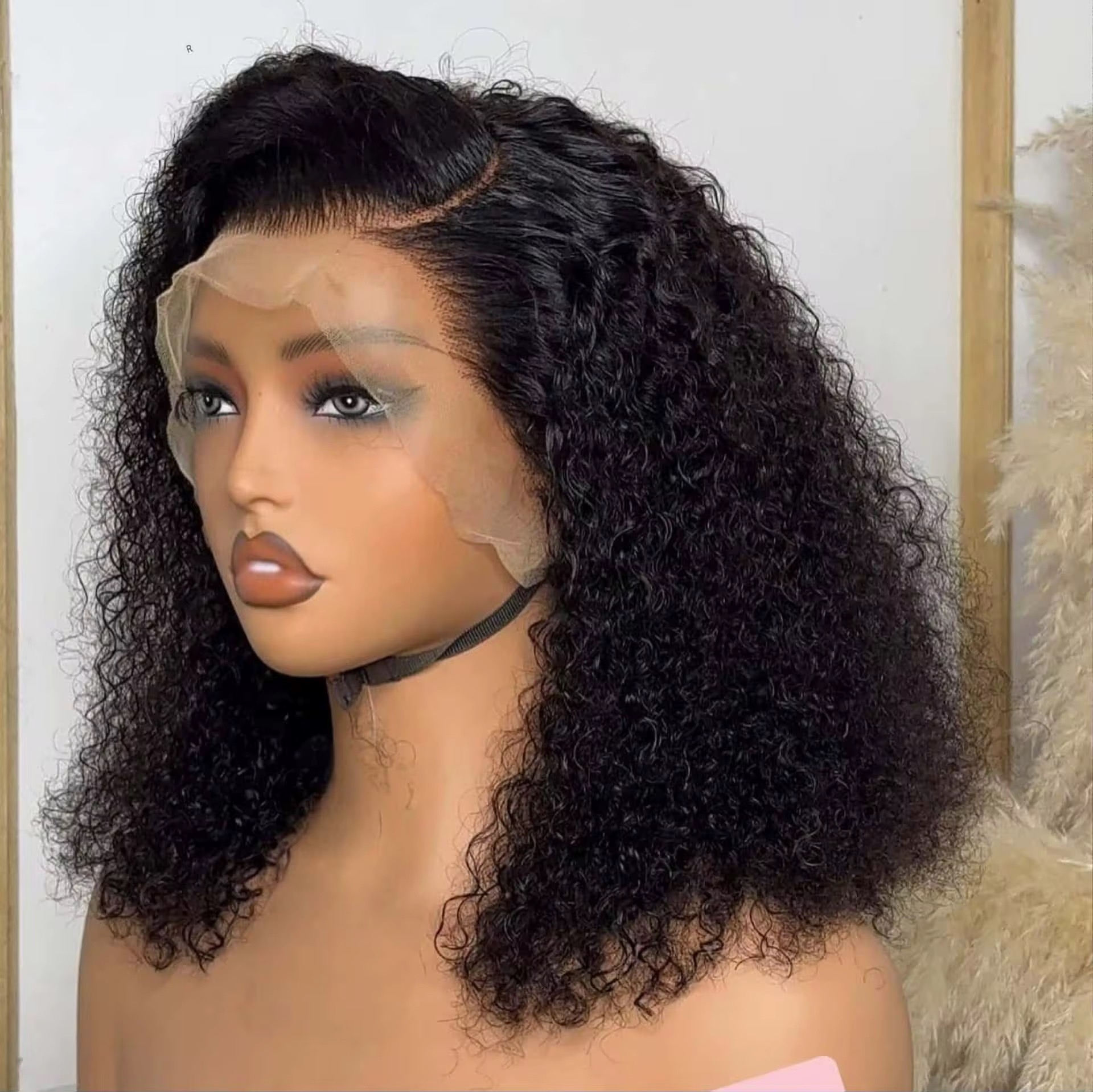 13AA Full frontal Jerry Curly Short Bob Wig lace Front Human Hair Jerry Curly Wigs