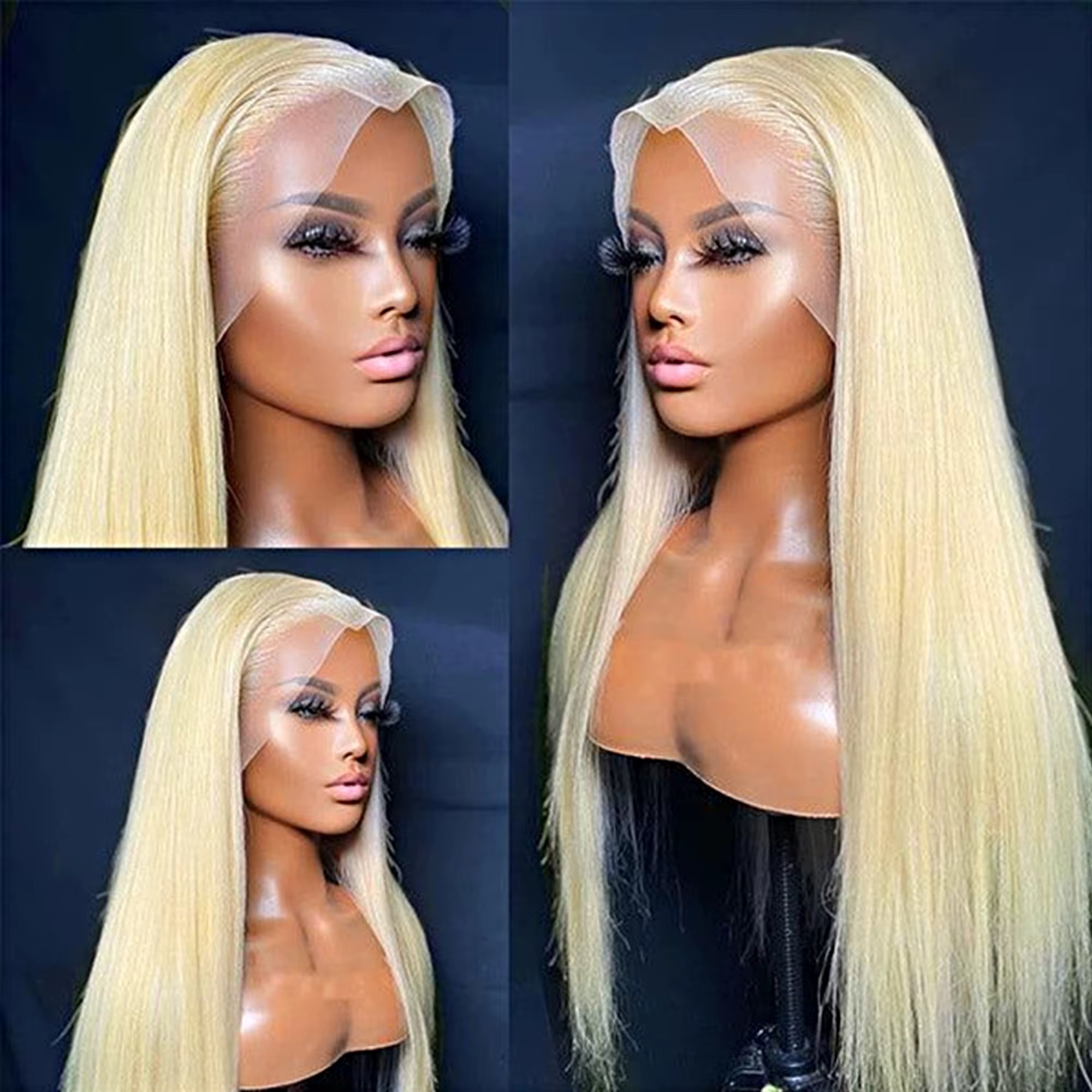 Wholesale 13x4 Brazilian Straight Lace Frontal Wig 613 Blonde Human Hair Full Lace Front Wig