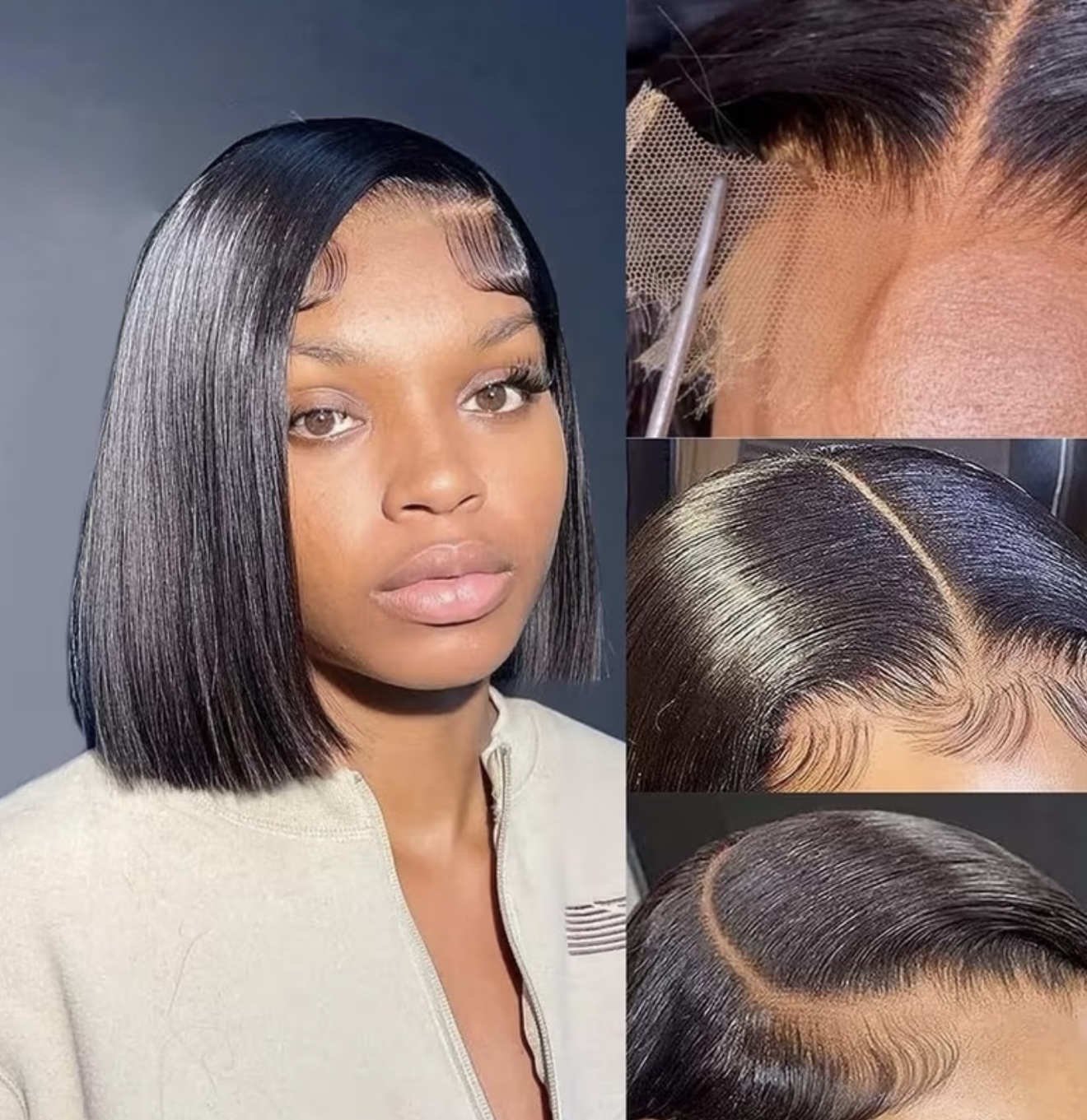 Wholesale 14A HD 6x6 Glueless Bob Wigs super double drawn 6x6 HD Bob Wigs