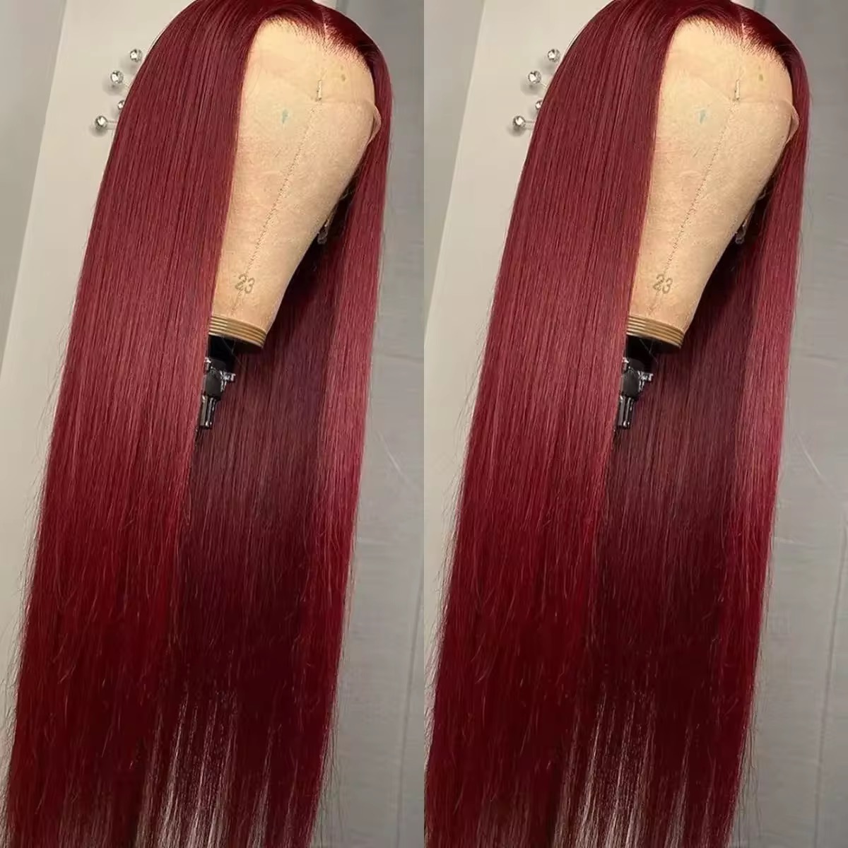 Wholesale 13AA Human Hair Full  Frontal lace 13x4 Wig 99J Burgundy Lace Frontal Human Hair Wig