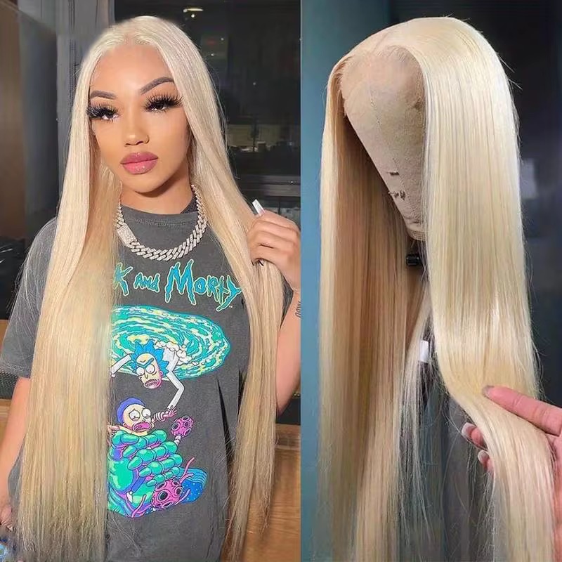 Wholesale 13x4 Brazilian Straight Lace Frontal Wig 613 Blonde Human Hair Full Lace Front Wig