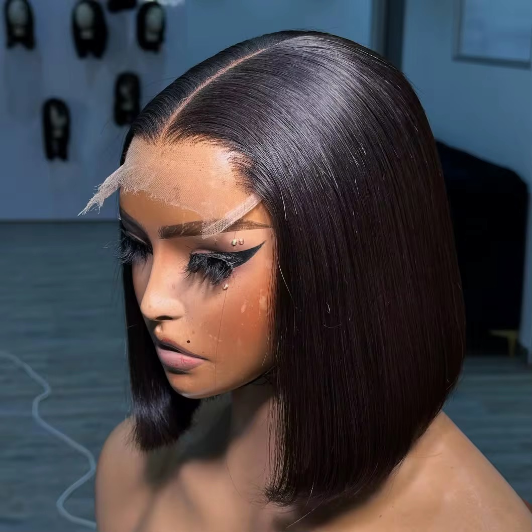 Wholesale 14A HD 5x5 Glueless Bob Wigs super double drawn 5x5 HD Bob Wigs