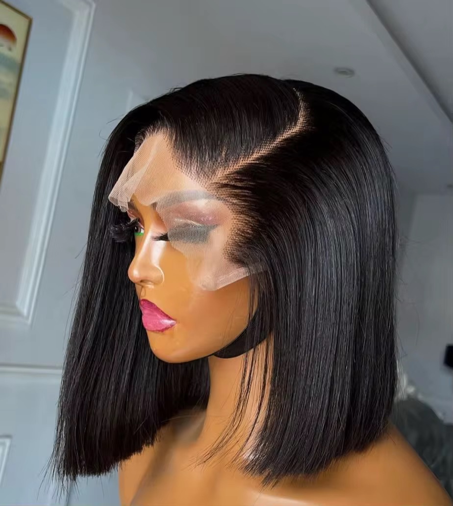 Wholesale 14A SDD Human Hair Full Frontal Lace Wigs 13x4 Lace Front Natural Color Wigs Double Drawn Bob Wigs 