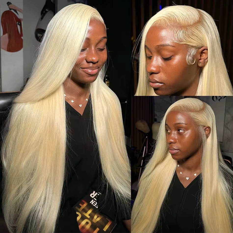 Wholesale 13x4 Brazilian Straight Lace Frontal Wig 613 Blonde Human Hair Full Lace Front Wig