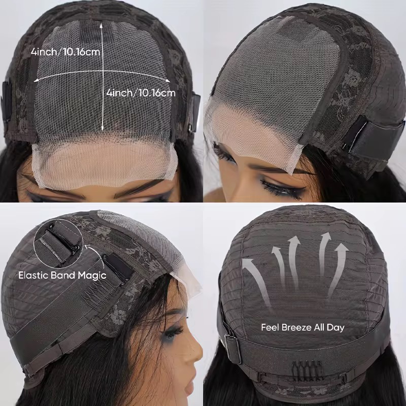 13A glueless 4x4 lace wig in Natural Black