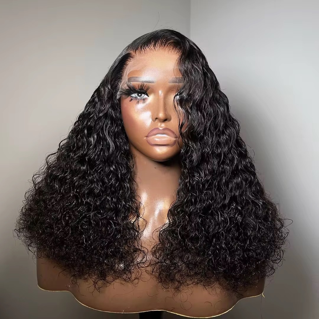 Wholesale 14A SDD Human Hair Full Frontal Curly Lace Wigs 13x4 Lace Front Natural Wigs Double Drawn Bob Wigs 