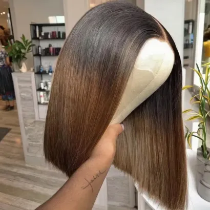 Wholesale 14A SDD BOB Human Hair COLOR 5x5 Glueless Wigs 5x5 COLOR Wigs Double Drawn Bob Wigs 