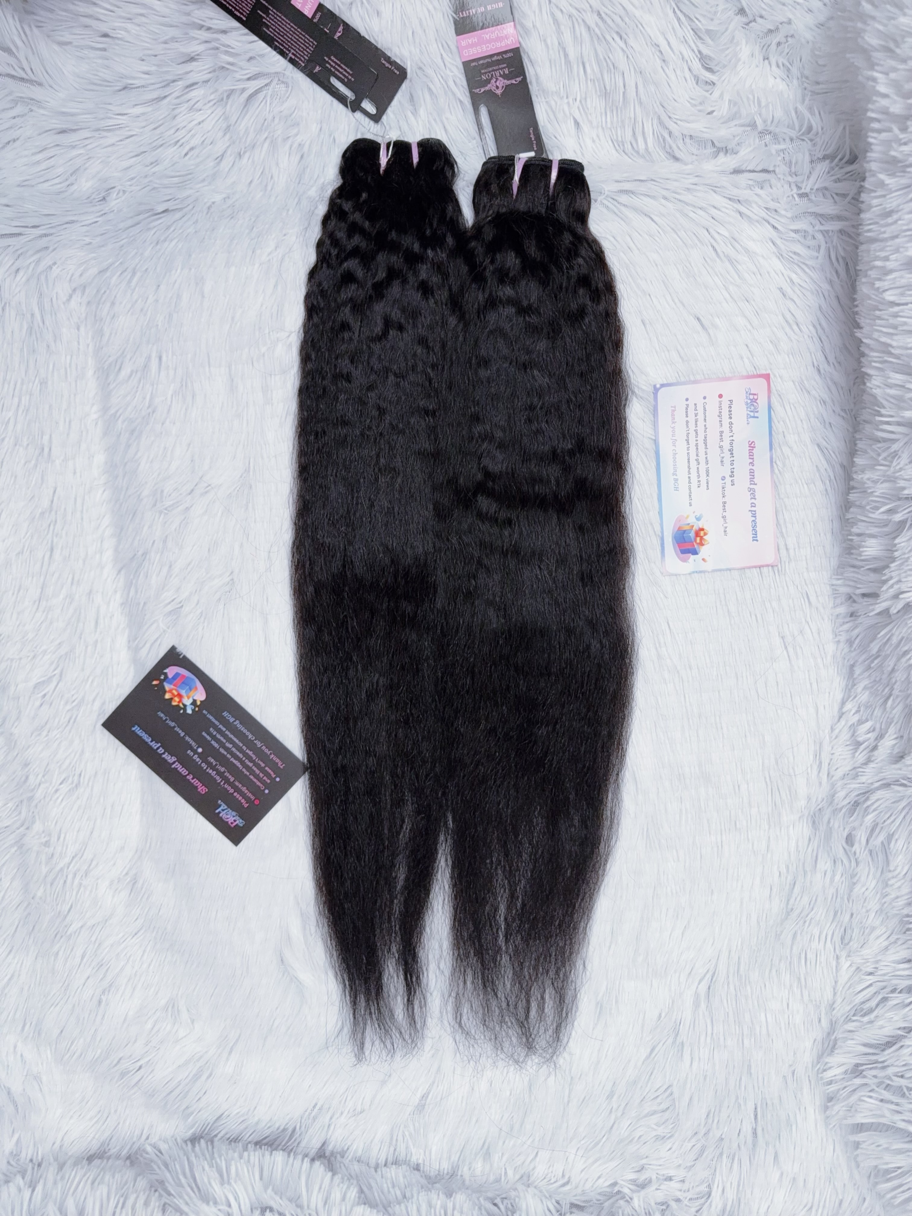 Wholesale Rarlon Hair 13AA Kinky straight Human Hair Bundles 