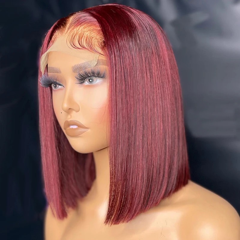 Wholesale 14A SDD BOB Human Hair COLOR 5x5 Glueless Wigs 5x5 COLOR Wigs Double Drawn Bob Wigs 