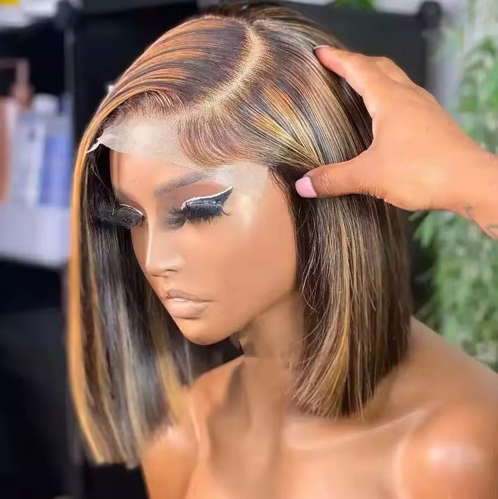 Wholesale 14A SDD BOB Human Hair COLOR 5x5 Glueless Wigs 5x5 COLOR Wigs Double Drawn Bob Wigs 
