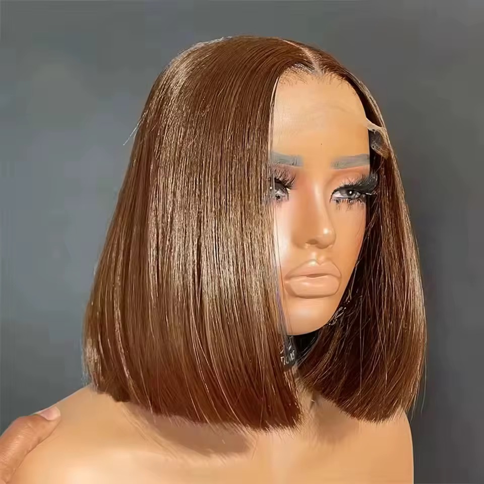 Wholesale 14A SDD BOB Human Hair COLOR 5x5 Glueless Wigs 5x5 COLOR Wigs Double Drawn Bob Wigs 