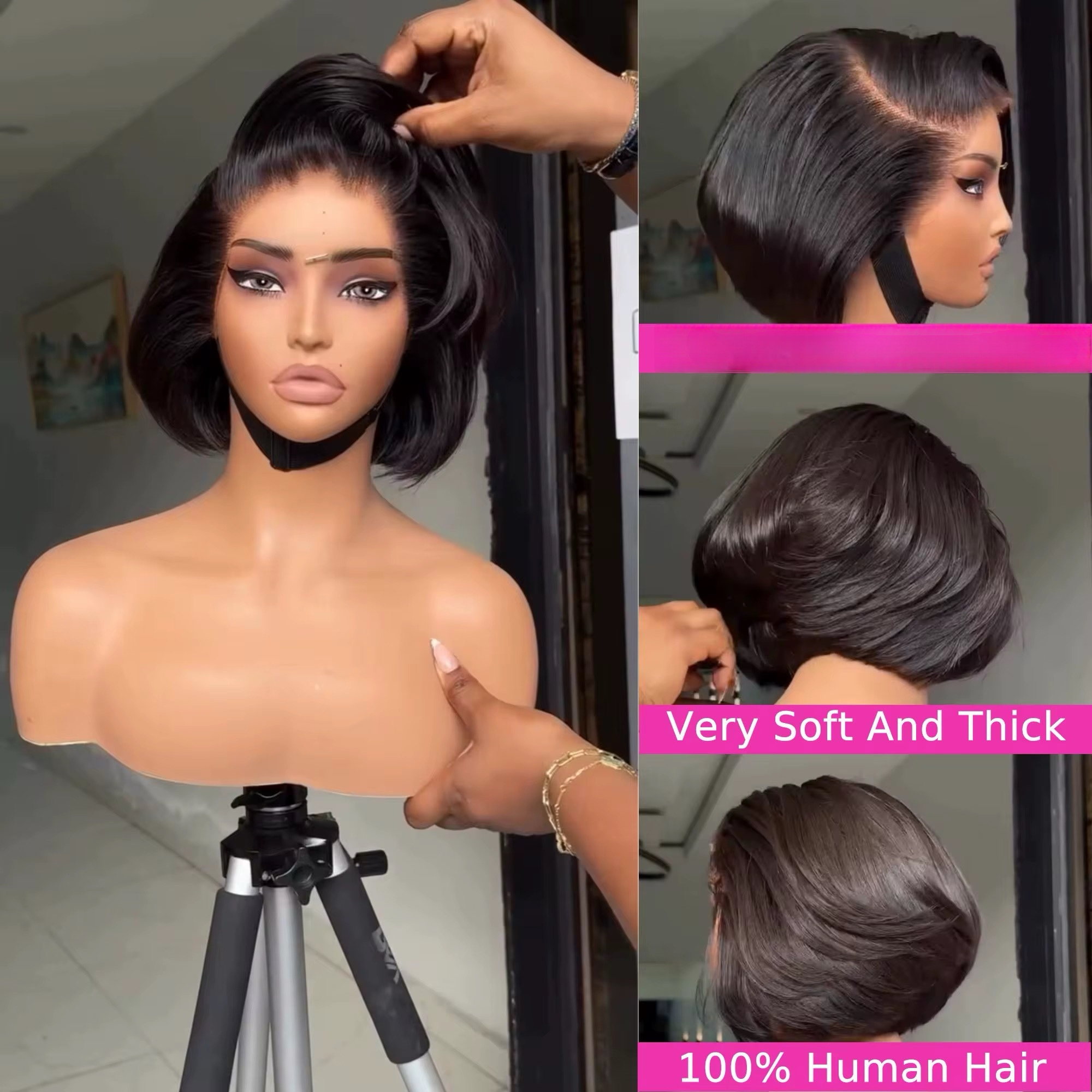 Wholesale SDD Full Frontal Short Pixie Cut Wigs  Pixie 13x4 Lace Wig 