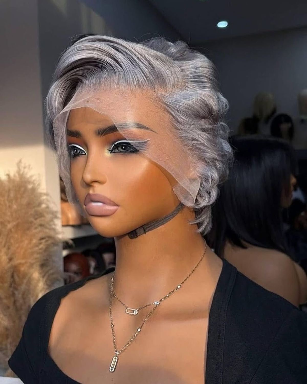 Wholesale Grey 13x4 Full Frontal Short Pixie Cut Wigs 