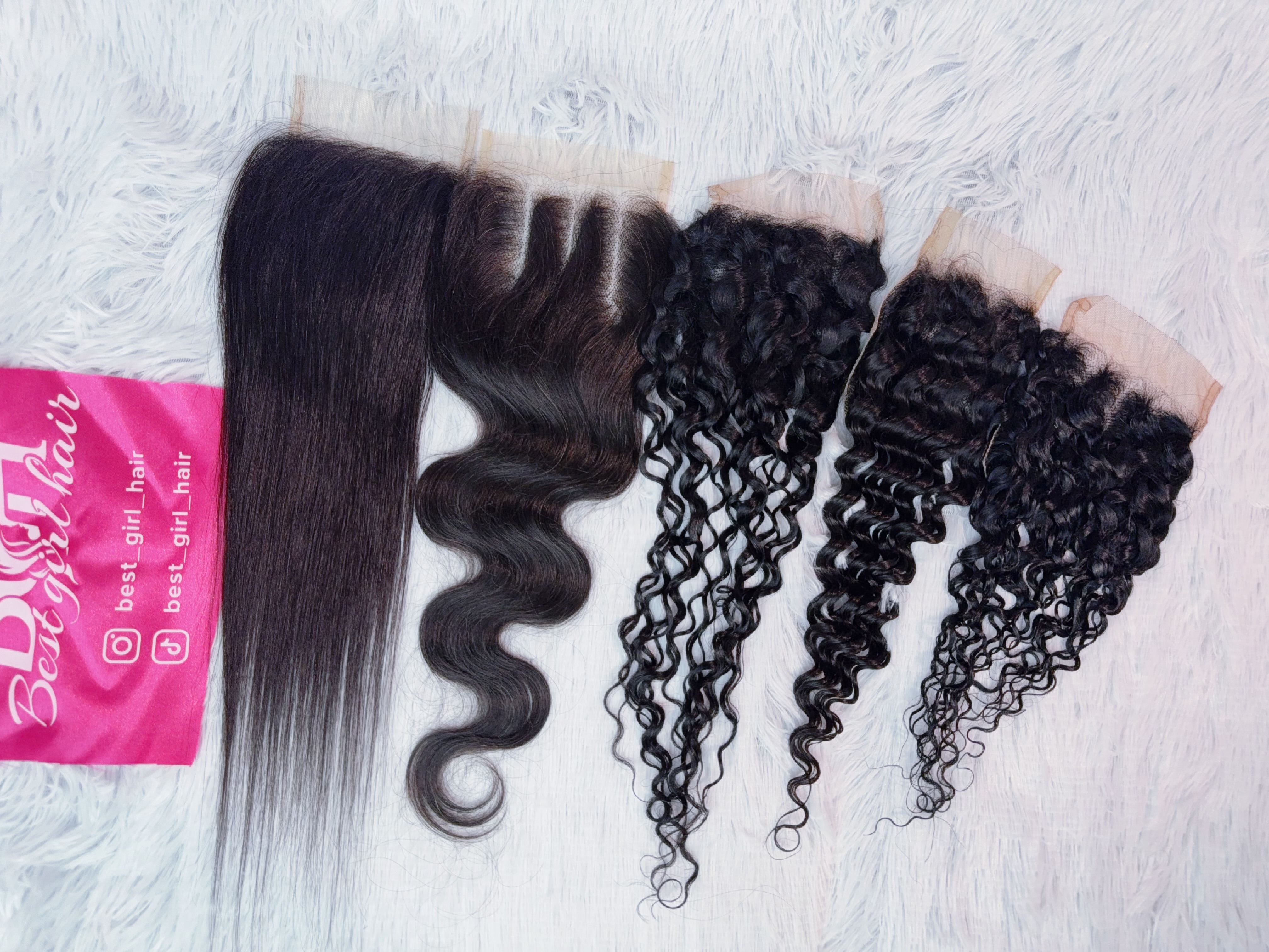 13A 4x4 three-part transparent lace closure
