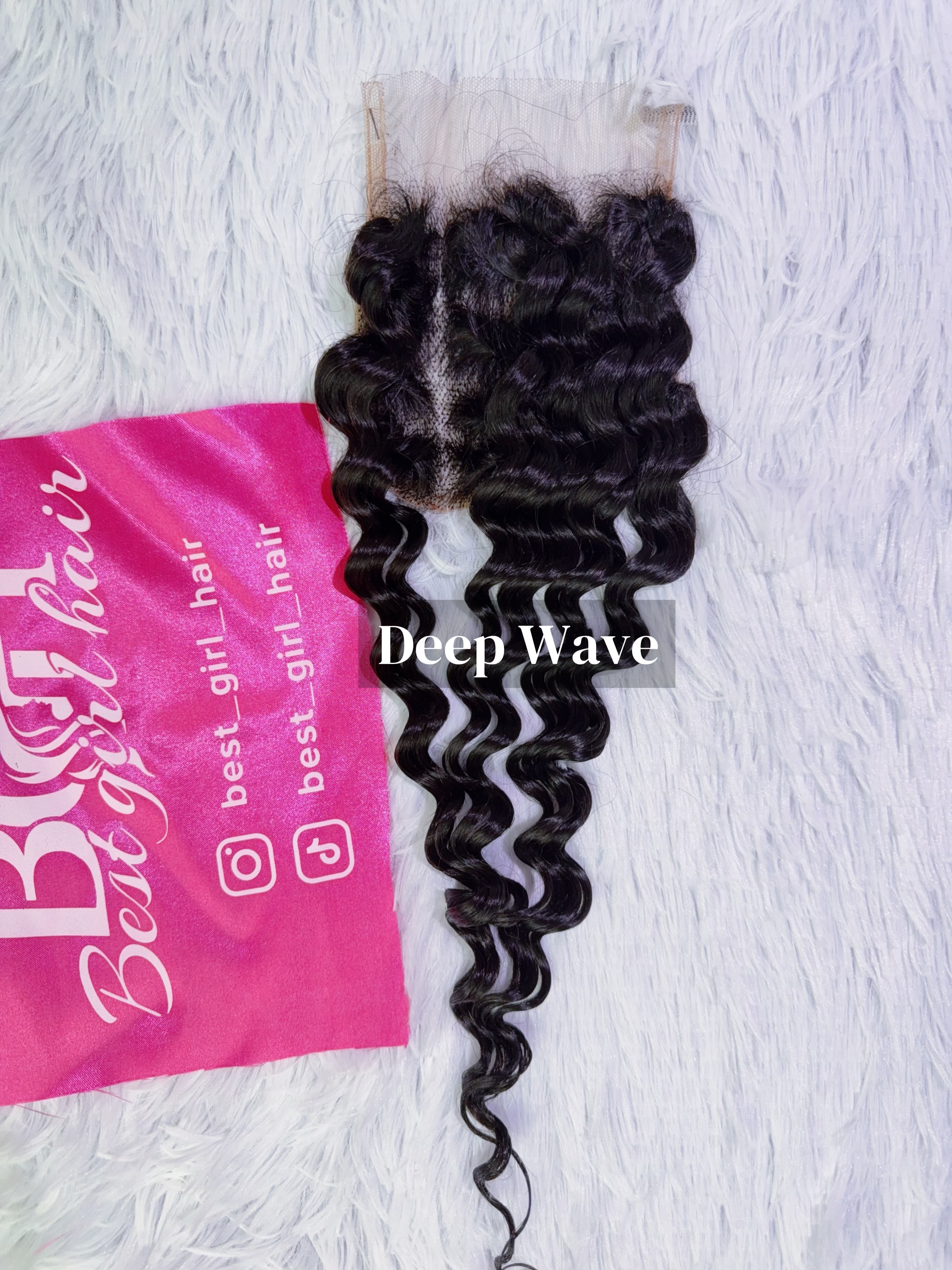13A 4x4 three-part transparent lace closure