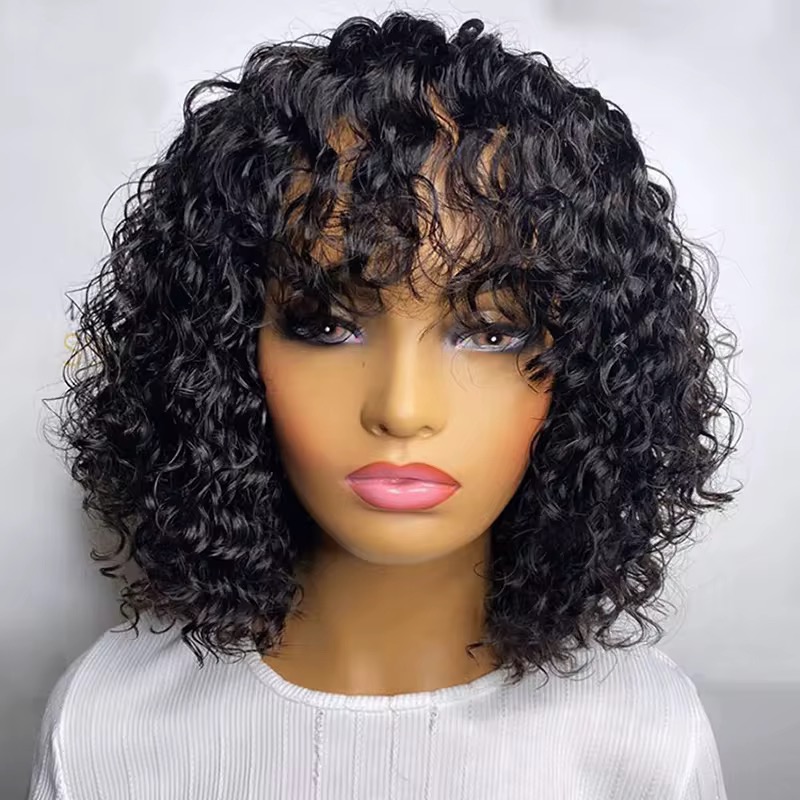 Wholesale Rarlon Hair Fringe Curly Bob Wig Glueless Fringe Bob wigs