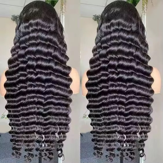 Wholesale 13AA Full frontal 13x4 Deep Wave Lace Wig lace Front Human Hair Deep Wave Wigs