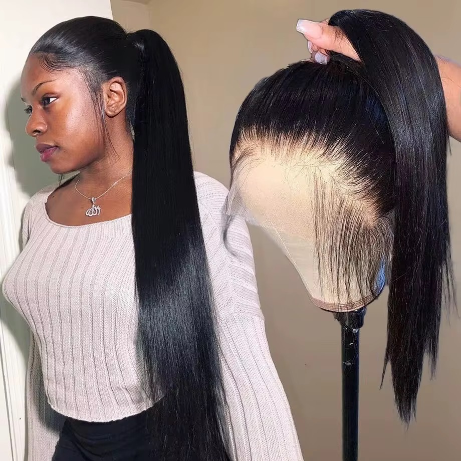 Wholesale 360&deg; Full Frontal Human Hair Full Frontal Lace Wigs 360 Lace Front Natural Color Wigs