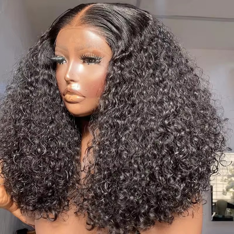 Wholesale 14A Super Double Drawn 5X5 Glueless Baby Curly Wigs 5x5 Super Double Drawn Curly Wigs 200%