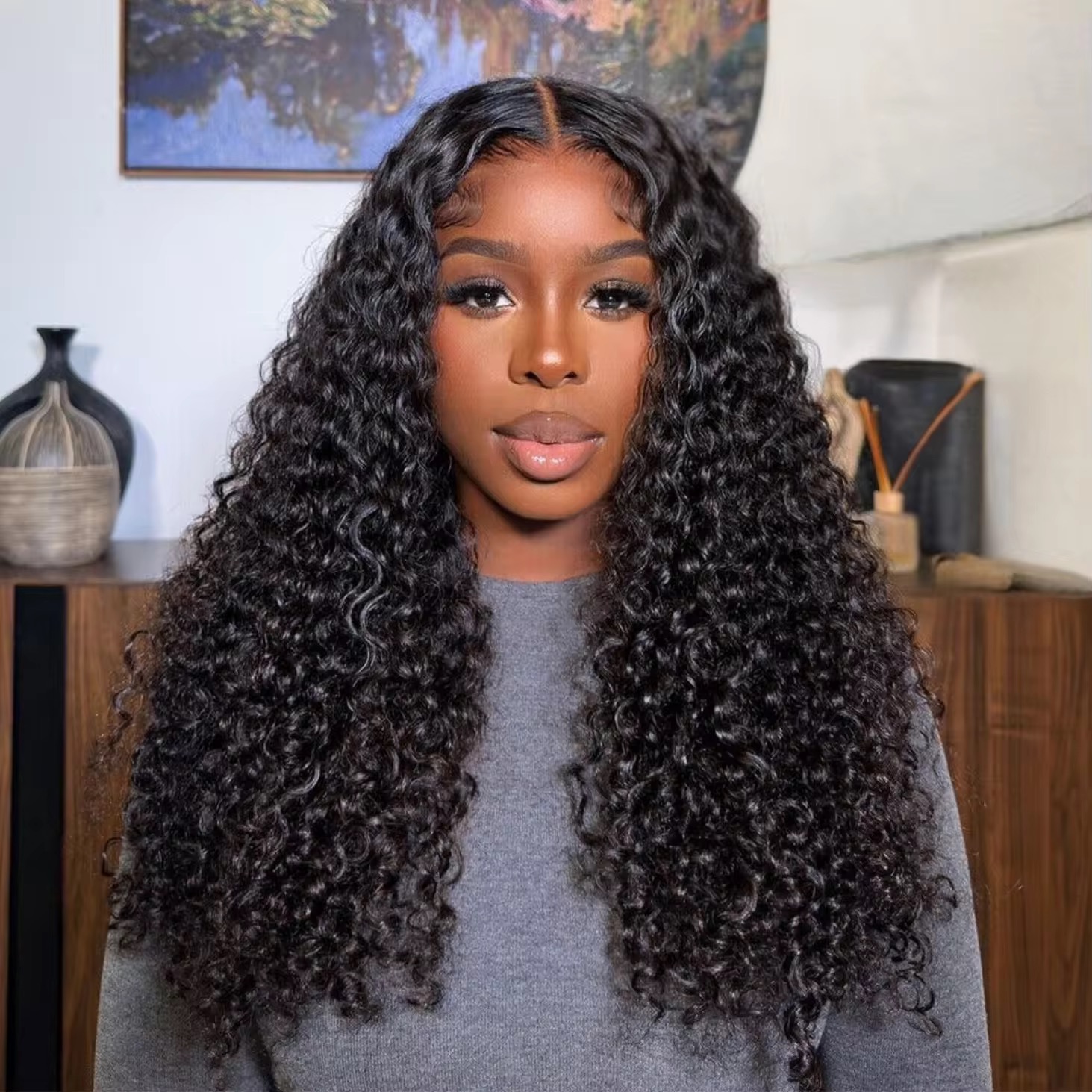 Wholesale Super Double Drawn Curly 4x4 Glueless Wig 4x4 Bone Curly  super double drawn Wigs