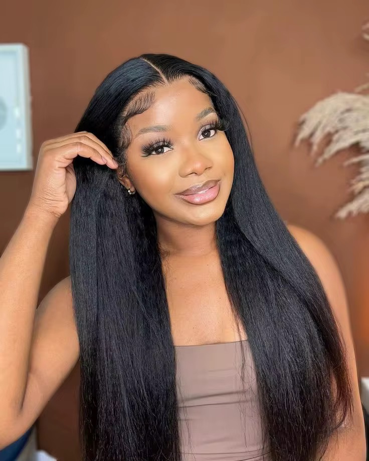 Wholesale 13AA Full frontal 13x4 Kinky Straight Lace Wig lace Front Human Hair Yaki Wig