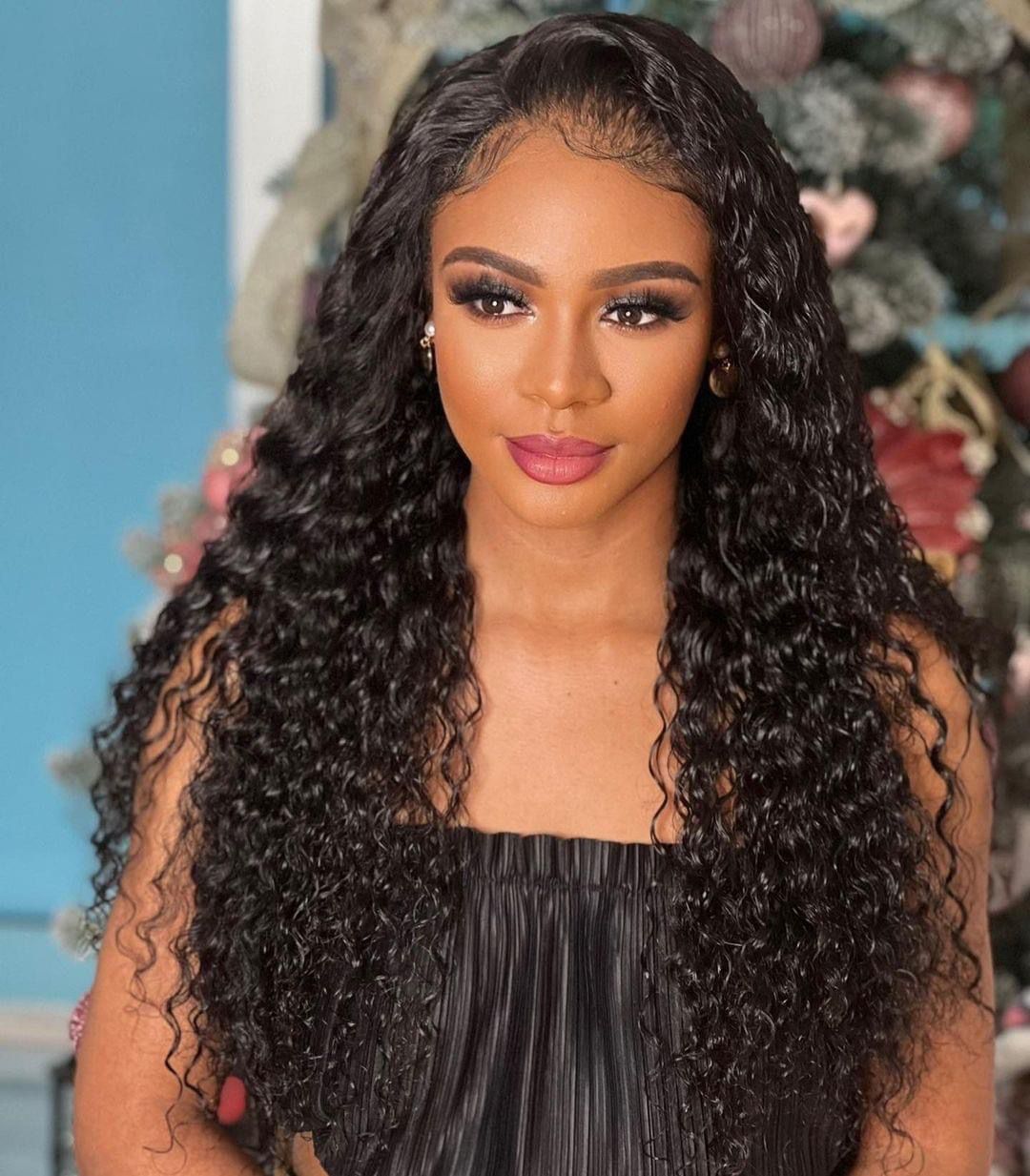 Wholesale 13AA Full frontal 13x4 Water Curly Lace Wig lace Front Human Hair Water Curly Wigs