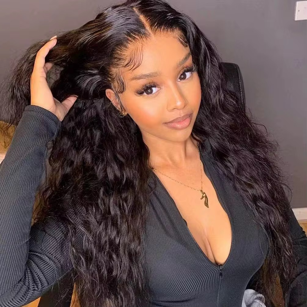 Wholesale 13AA Full frontal 13x4 Water Curly Lace Wig lace Front Human Hair Water Curly Wigs