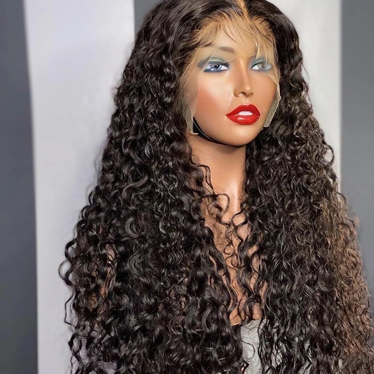 Wholesale 13AA Full frontal 13x4 Water Curly Lace Wig lace Front Human Hair Water Curly Wigs