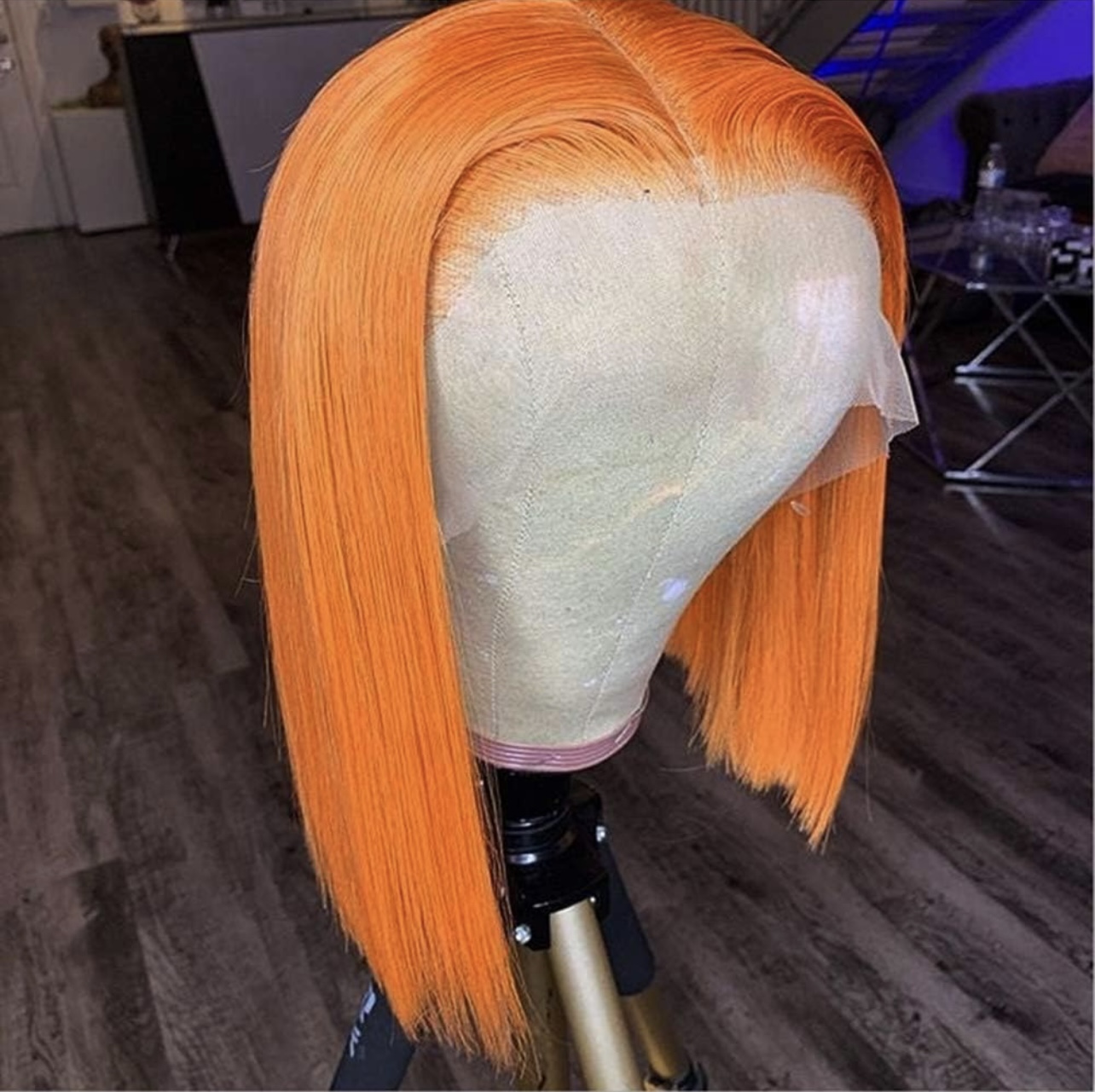 Wholesale Color 13x4 Brazilian Straight Lace Frontal Bob Wigs Grey & Pink & Orange Color Human Hair Full Lace Front bob Wig