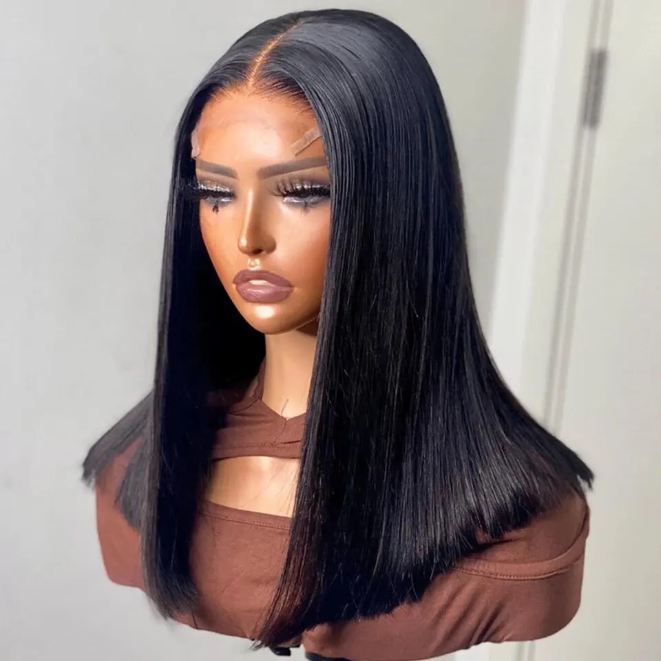 Wholesale 14AA BOB 5x5 SDD Glueless Bob Wig Human Hair 5x5 Bob Wigs Hair Doube Drawn Wigs