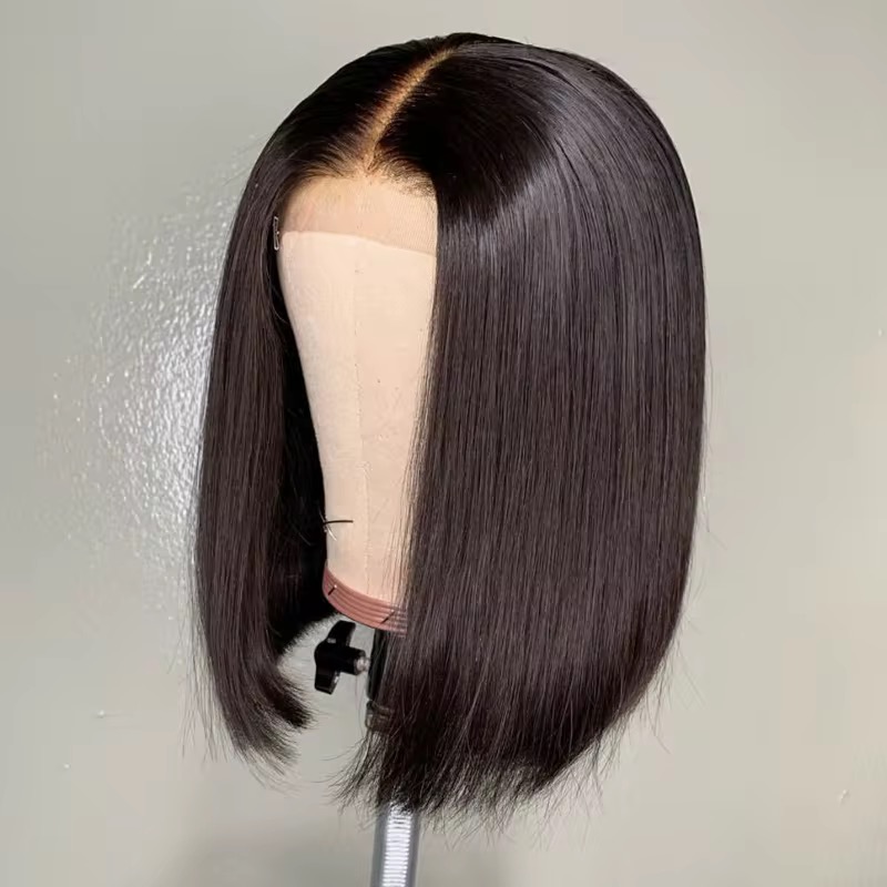 Wholesale 13AAA BOB 4x4 Glueless Bob Wig Human Hair 4x4 Bob Wigs Hair Single drawn