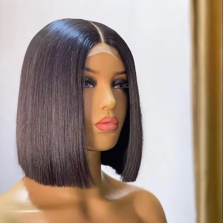 Wholesale 14AA BOB 2x6 SDD Glueless Bob Wig Human Hair 2x6 Bob Wigs Hair Doube Drawn Wigs