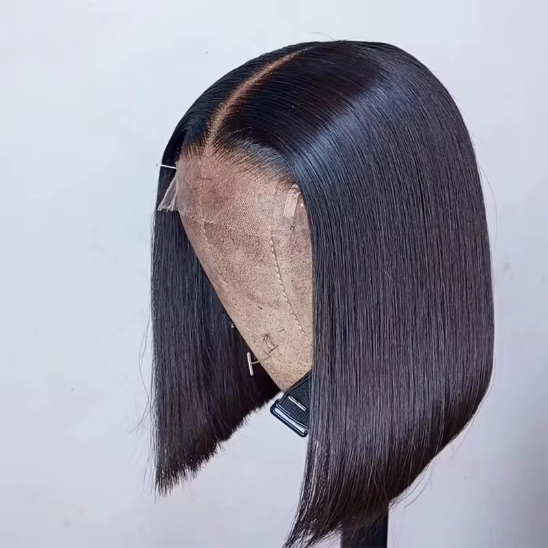 Wholesale 14AA BOB 4x4 SDD Glueless Bob Wig Human Hair 4x4 Bob Wigs Hair Doube Drawn Wigs