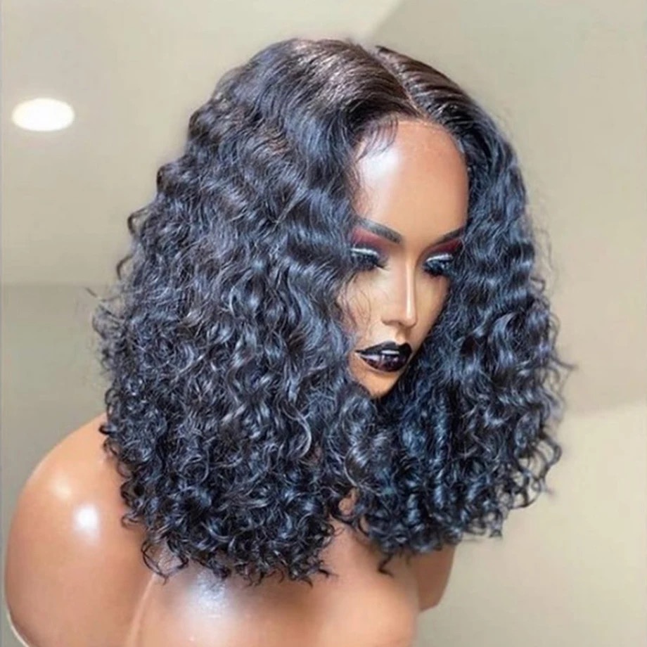 14AA 2x6 SDD curly glueless bob wig