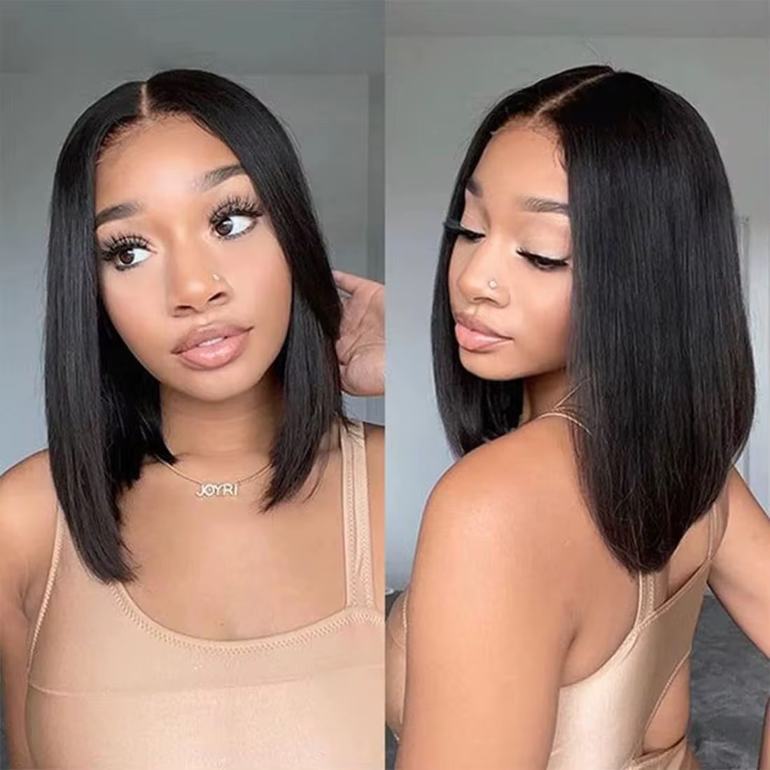 Wholesale 13AAA BOB 4x4 Glueless Bob Wig Human Hair 4x4 Bob Wigs Hair Single drawn