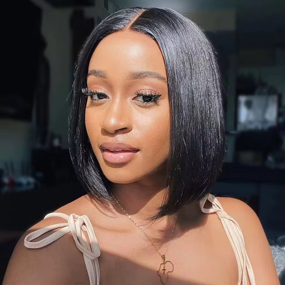 Wholesale 13AAA BOB 4x4 Glueless Bob Wig Human Hair 4x4 Bob Wigs Hair Single drawn