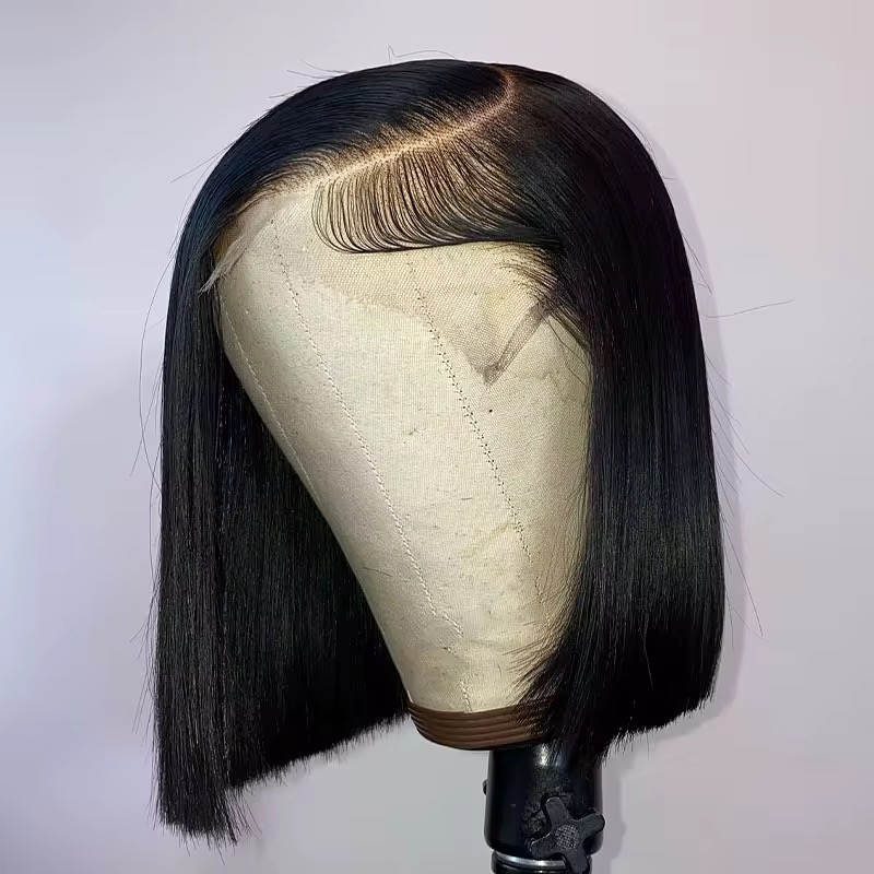 Wholesale 14AA BOB 4x4 SDD Glueless Bob Wig Human Hair 4x4 Bob Wigs Hair Doube Drawn Wigs