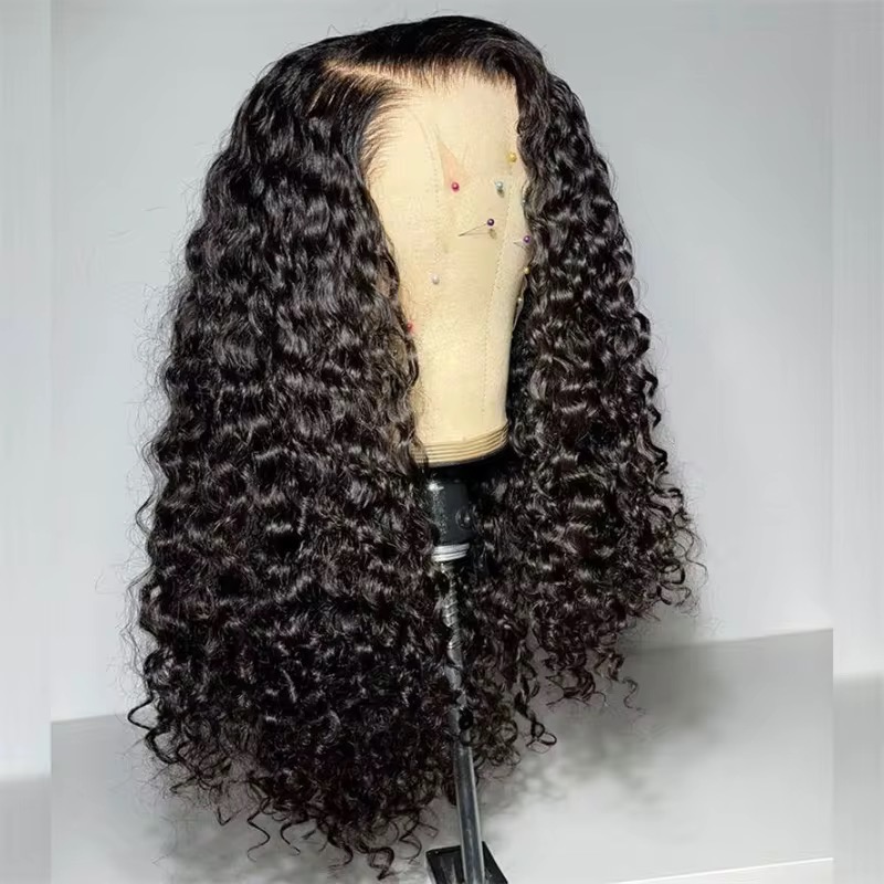 Wholesale 14A SDD 13x4 Water Curly Full Frontal Lace Wigs 13x4 Lace Full Frontal super double drawn Wigs Color Ombre & Black & Brown