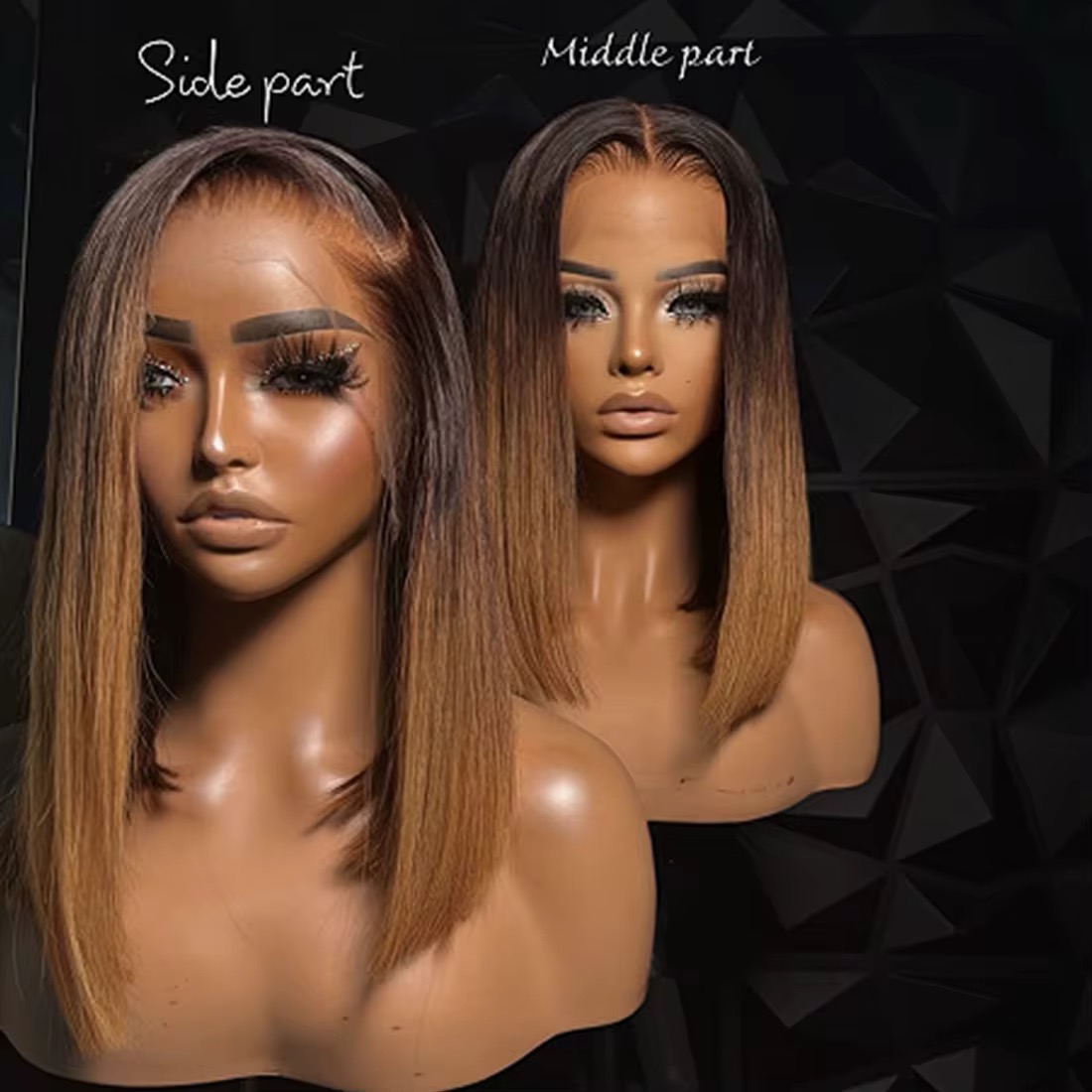 Wholesale 13AA Human Hair 1B/30 Full Frontal lace Bob Wig 13x4 Ombre Lace Frontal Human Hair Bob Wig