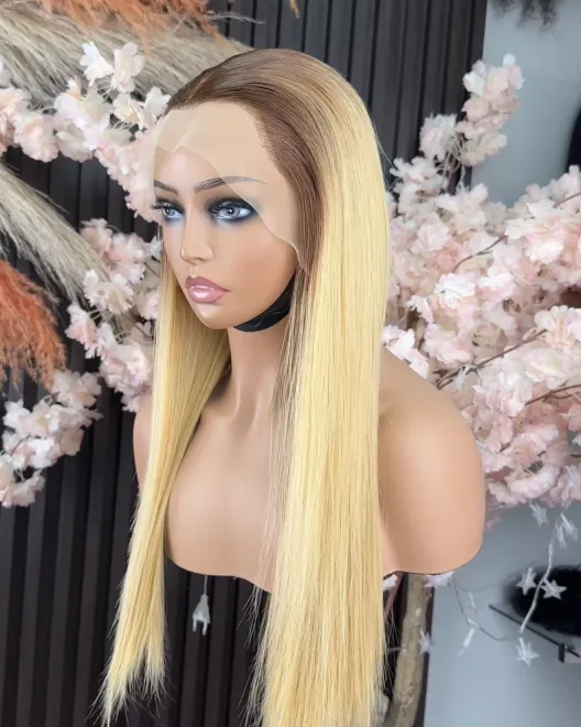 Wholesale 15A Vietnamese 13x4 frontal Color T4/#27 Wig Full Frontal 13x4 Virgin Hair Wigs