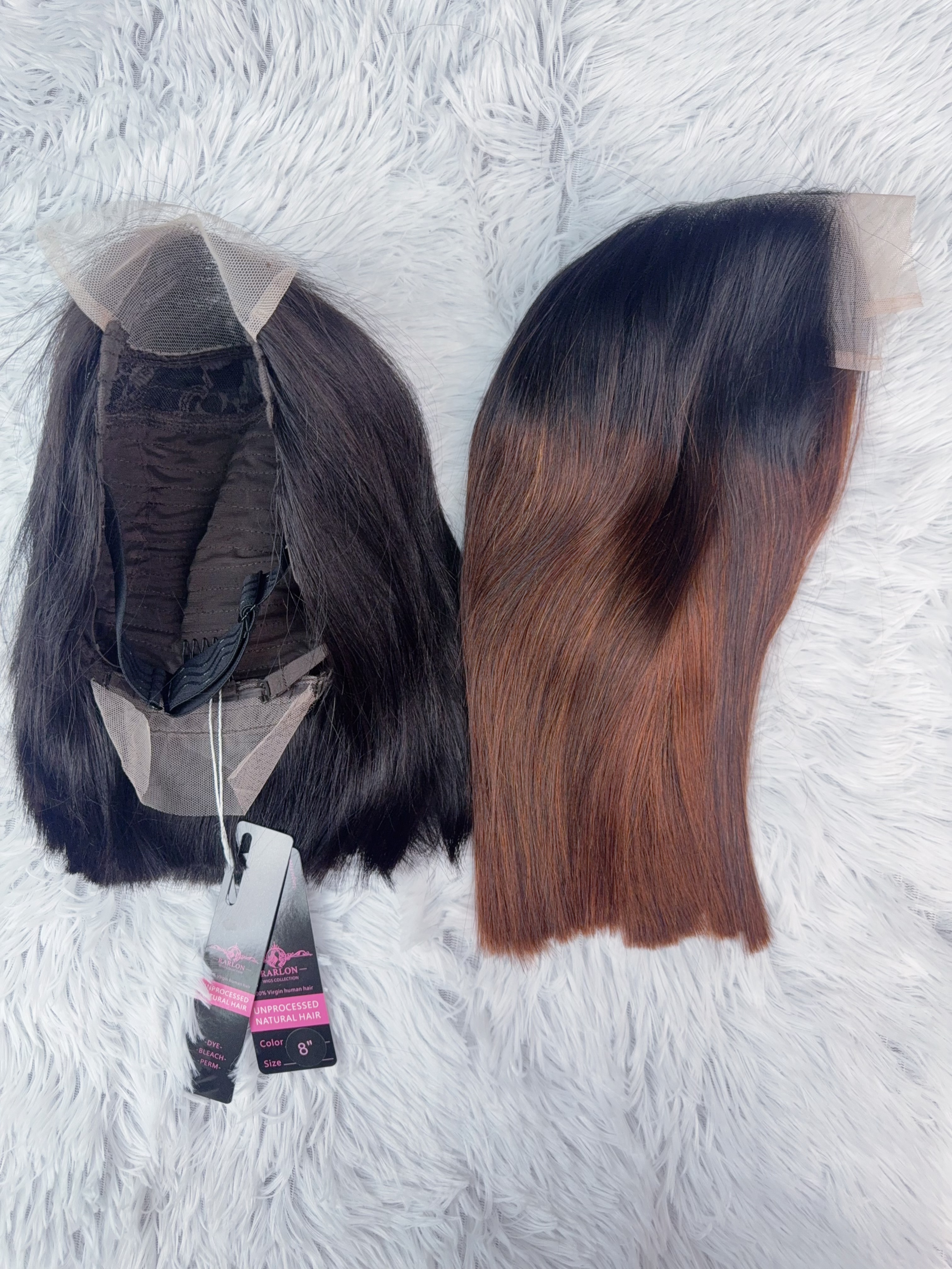 Combo Sale- Wholesale (s)Vietnamese 10 Inch 5x5 1B/4 Glueless Wig +14AA 8 Inch SDD 4x4 Straight Wig