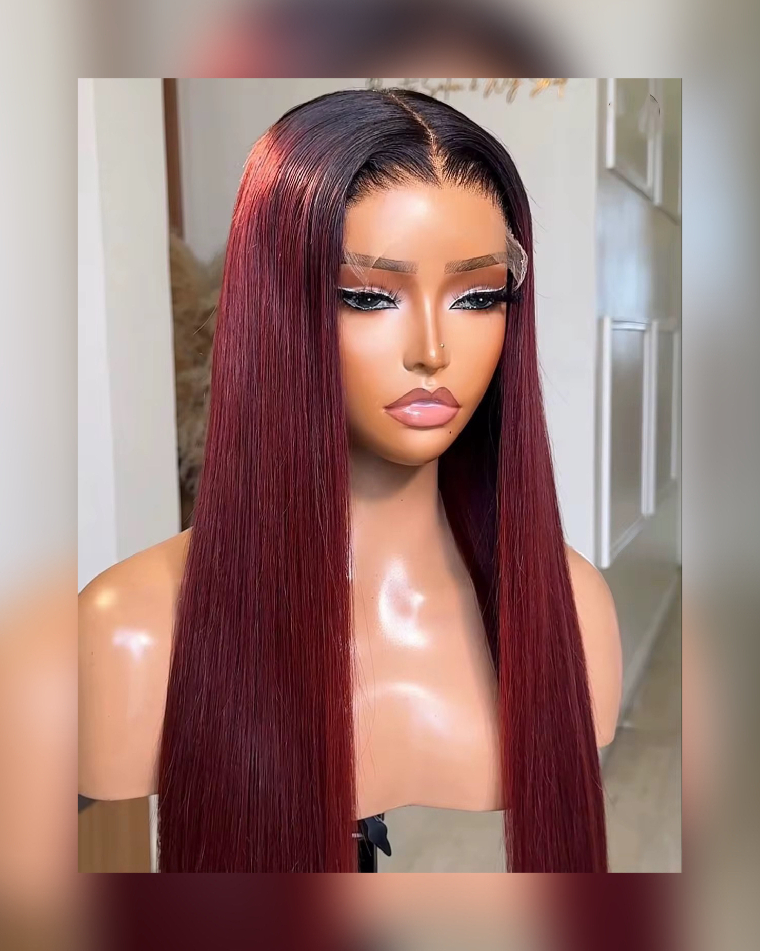 Wholesale Vietnamese Double Drawn Human Hair Wigs 1B/99J Glueless 4x4 Wigs Straight two tone color