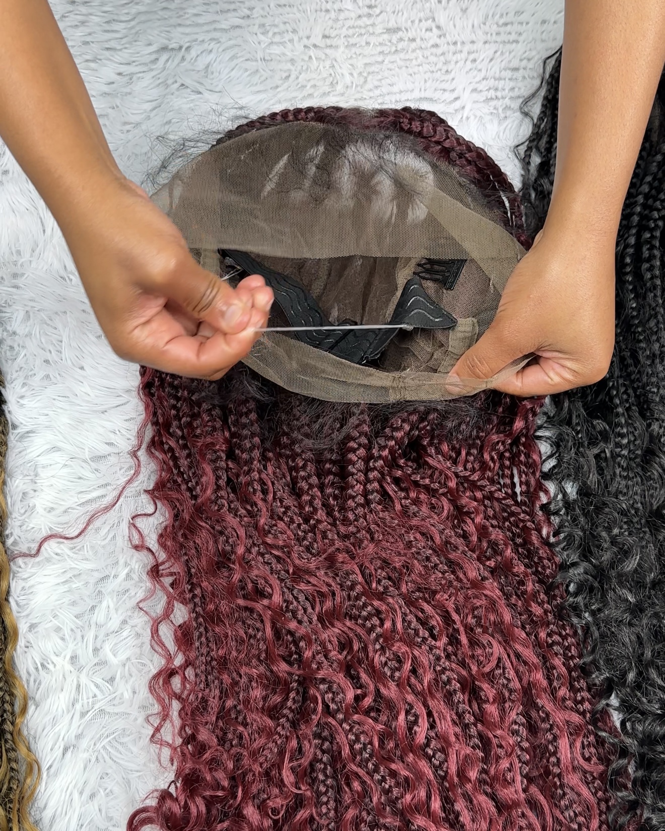 Wholesale Braid Lace 360 Full Frontal Wigs 36 INCH Color 1B & 1B/27 & 99J & #30 Synthetic