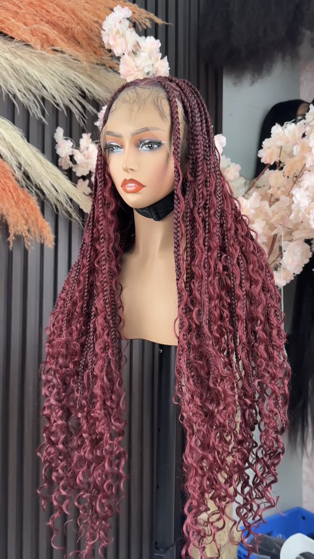 Wholesale Braid Lace 360 Full Frontal Wigs 36 INCH Color 1B & 1B/27 & 99J & #30 Synthetic
