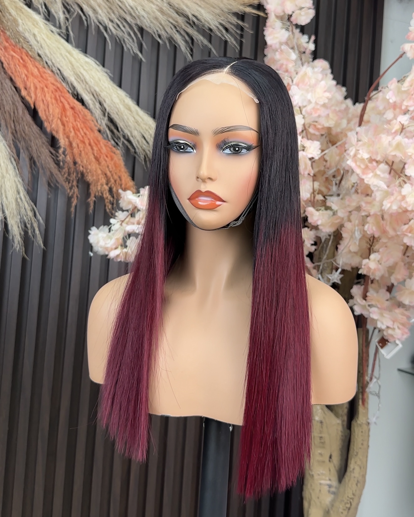 Wholesale Vietnamese Double Drawn Human Hair Wigs 1B/99J (4/6) Glueless 4x4 Wigs Straight 