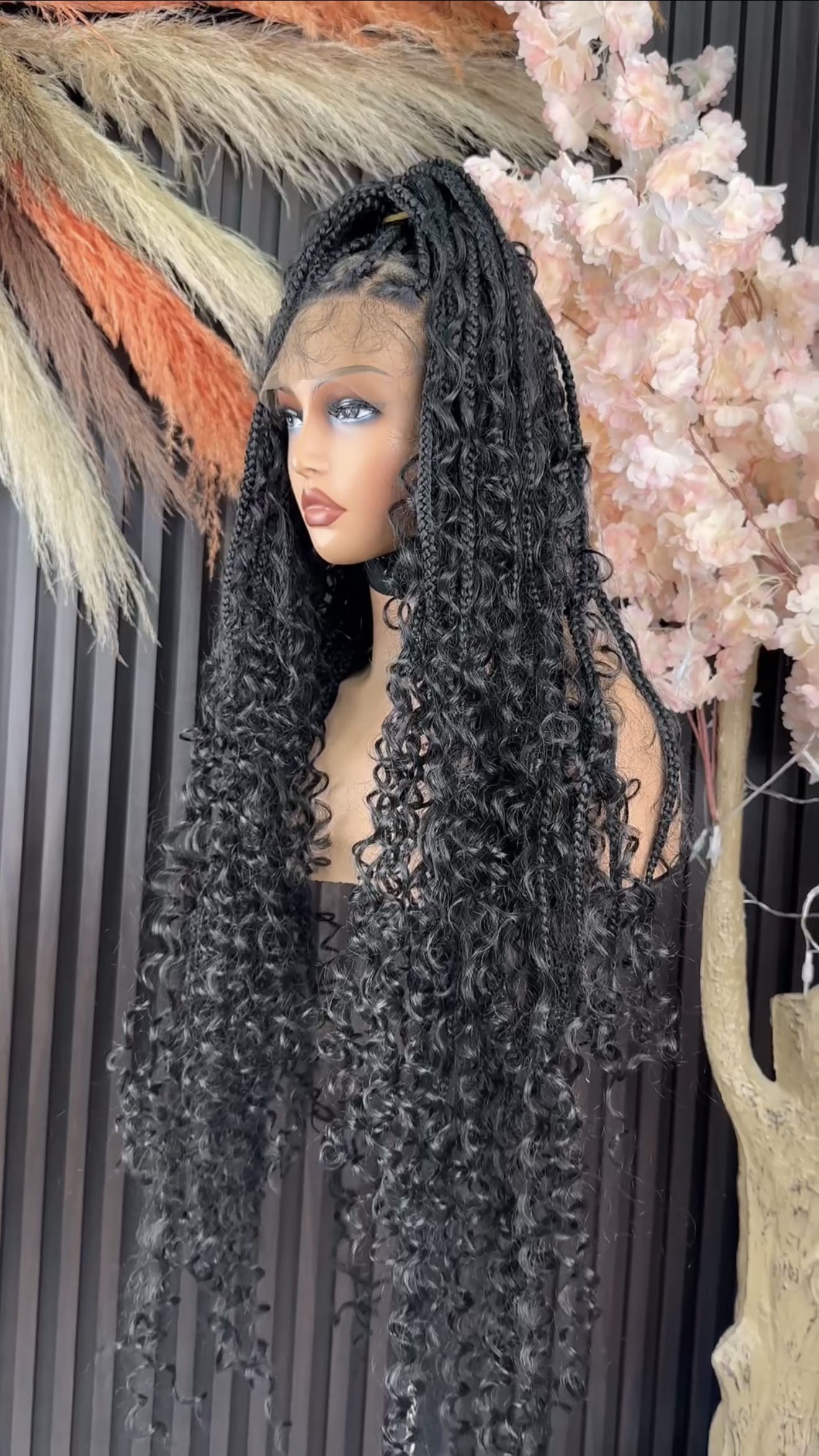 Wholesale Braid Lace 360 Full Frontal Wigs 36 INCH Color 1B & 1B/27 & 99J & #30 Synthetic