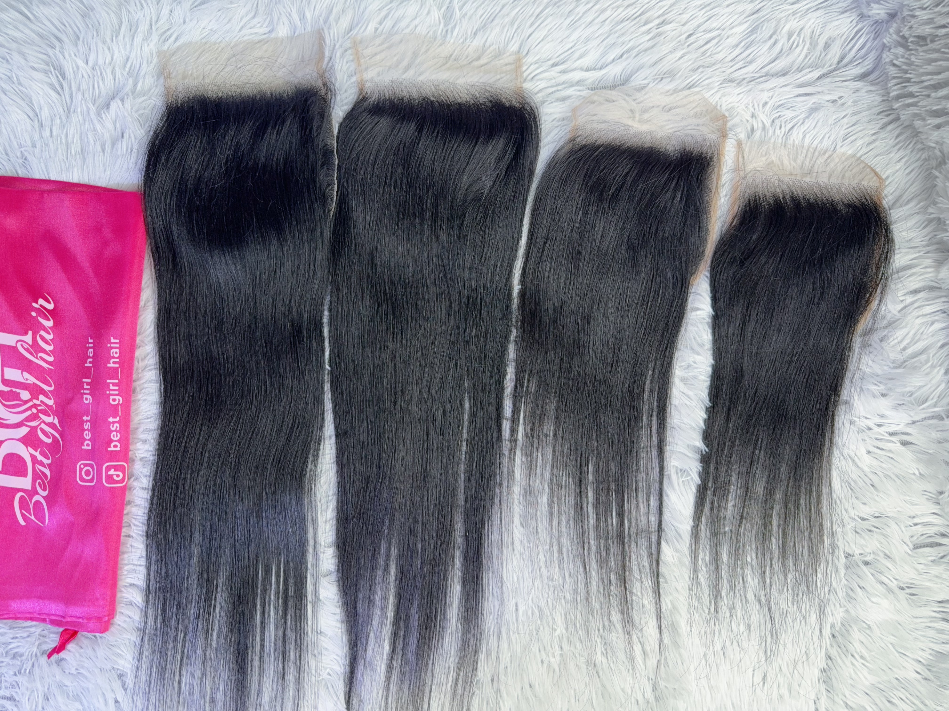 Wholesale 5pcs Stock Price 5x5 Black 1B Closure 12AAA