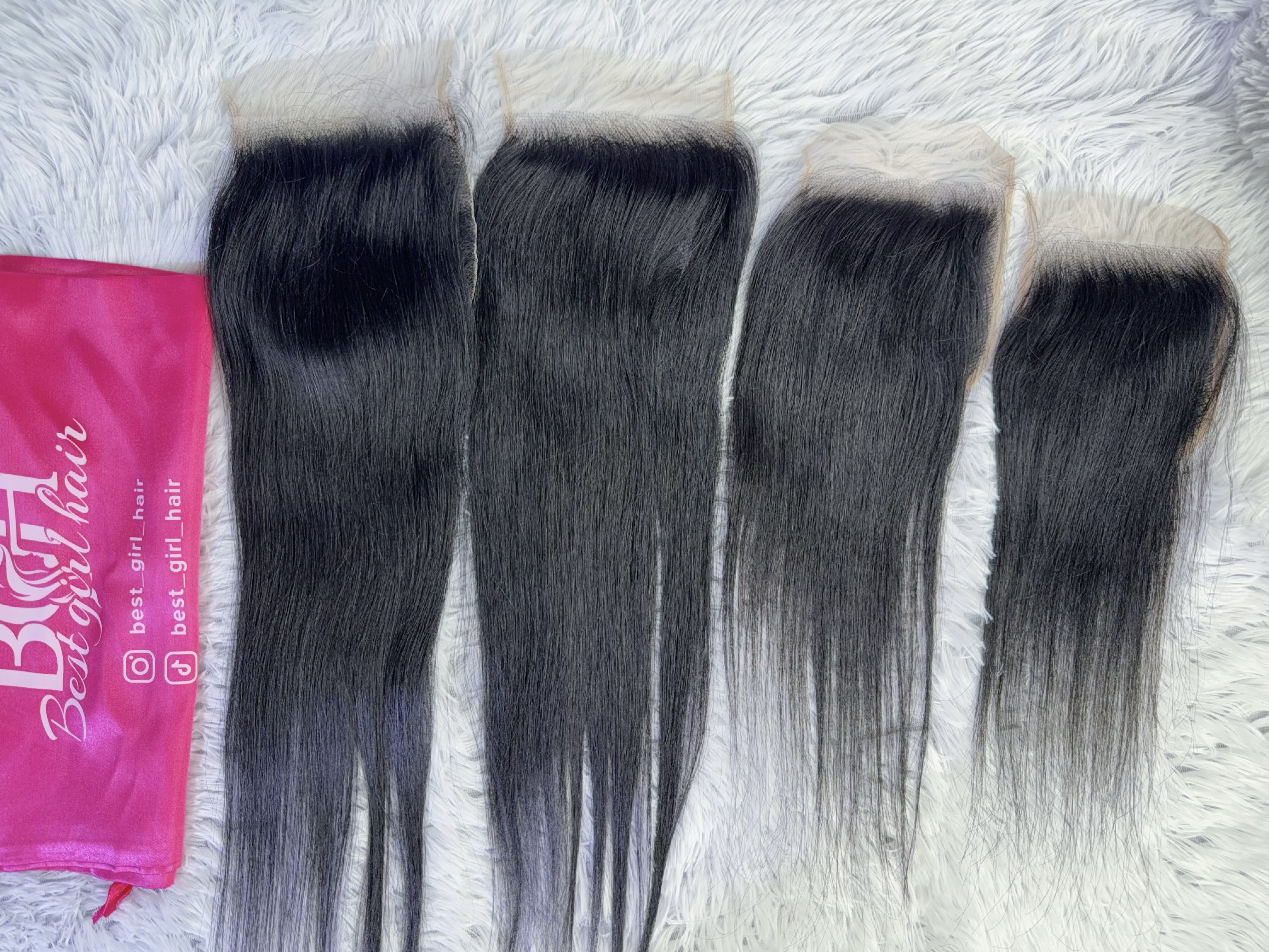 Wholesale 5pcs Stock Price 5x5 Black 1B Closure 12AAA
