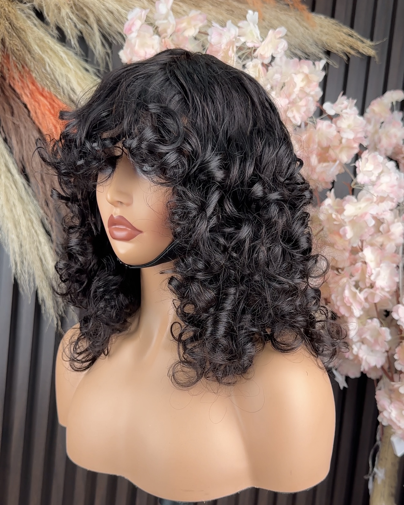 Wholesale 15A Vietnamese Bouncy 14 INCH Fringe Natural Color Wigs 